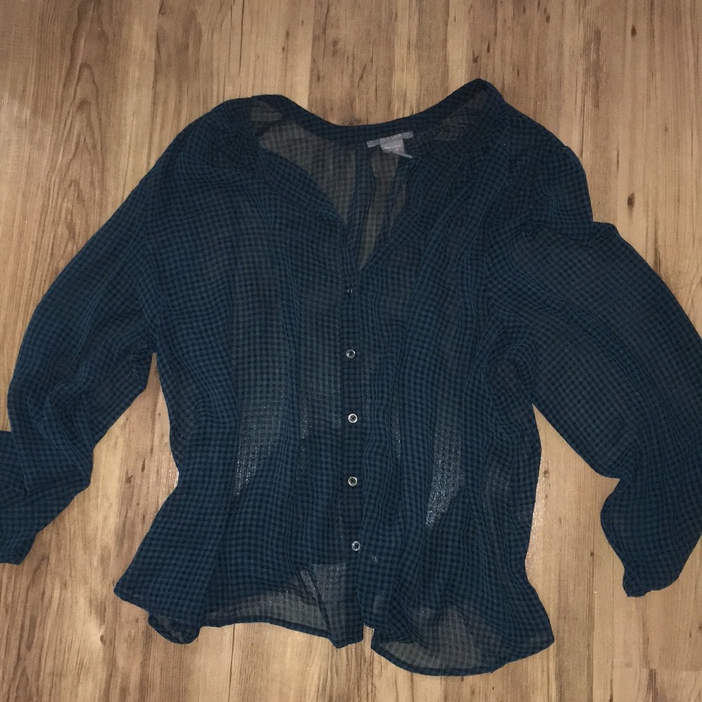 Plus Size Plaid Sheer Top